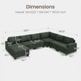thumbnail image 2 of HONBAY Sectional Sleeper Sofa Bed 6-Seater Upholstered Corduroy Corner Couch with Storage Ottoman for Living Room, Green, 2 of 10