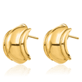 thumbnail image 5 of 14K Solid Yellow Gold Omega Clip Back Post Stud Earrings, 5 of 10