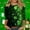#167-Green, variant on Wowcloth Women's Casual T-Shirt with St. Patrick's Day Print, Round Neck, Three-Quarter Sleeve, Loose Fit for Daily Wear