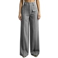 thumbnail image 2 of BRELIL Women Plus Size Wide Leg Trousers High Waisted with Pockets Solid Casual Office Long Pants Loose Fall Winter Fashion Outfits, Gray 2XL, 2 of 9