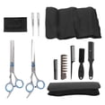 thumbnail image 4 of 12pcs Hair Cutting Scissors Kit Stainless Steel Haircut Shears Hairdressing Cape Clips Comb Set, 4 of 15