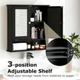 thumbnail image 3 of RONG-3 Bathroom Medicine Cabinet with Mirror, Wall Mounted Wooden Hanging Organizer with Doors and Shelves, Bathroom Wall Mirror Cabinet，Black, 3 of 10