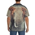 thumbnail image 3 of Sikiie Elephant in Smoke Men's Wrinkle Free Untucked Cuban Shirt Business Casual Button Down Shirts Short Sleeve ShirtMedium, 3 of 5