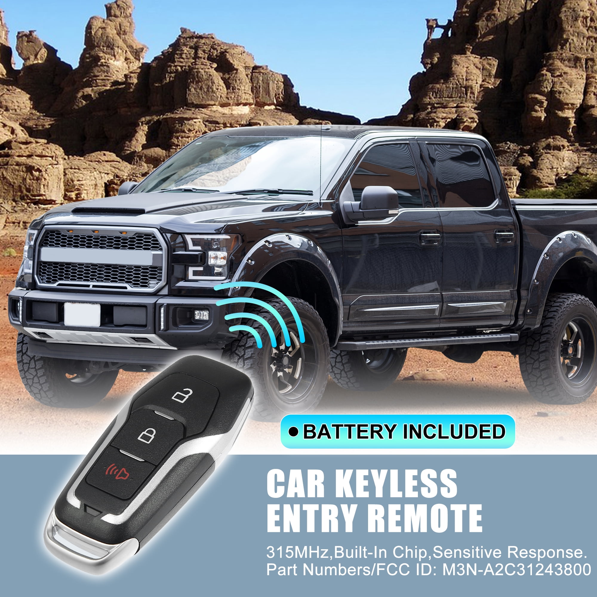 315MHz M3N-A2C31243800 Keyless Entry Remote Key Fob for Ford 