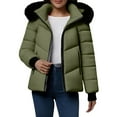 thumbnail image 2 of Womens Coats Waterproof Windproof Zip Up Winter Coats Warm Snow Jacket Winter Jacket Outerwear with Pockets,Coats for Women Army Green L, 2 of 5