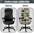 thumbnail image 4 of FKELYI Anti-Dust Office Chair Cover Stretch Fabric Computer Chair Slipcover for Armchair Swivel Boss Chair Protector for Home Office Decor, American Tribal Cow Print, Small, 4 of 6