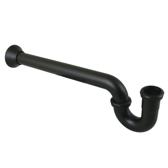 Kingston Brass CC5240MB 1-1/4" (or 1-1/2") x 1-1/2" Standard Mount P-Trap with Bell Flange, 19" Length, 18 Gauge, Matte Black