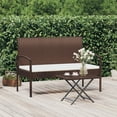 thumbnail image 1 of vidaXL Garden Bench with Cushion Brown 105 cm Poly Rattan, 1 of 5
