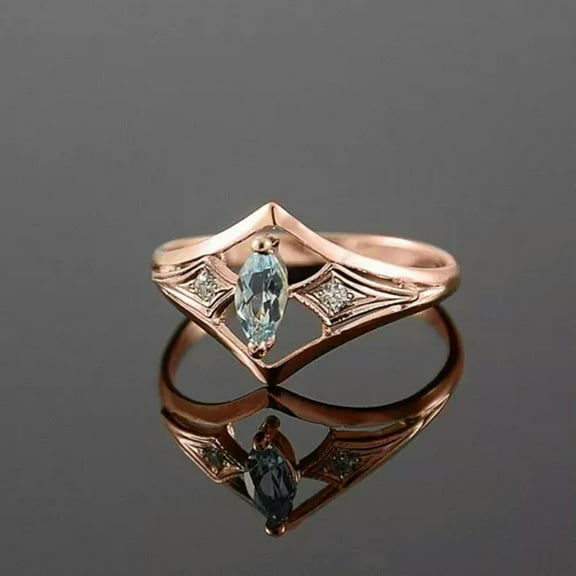 K-KED Gorgeous Rose gold plated Rings Cubic Zirconia Anniversary Delicate Jewelry Size 6-10-6