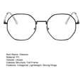 thumbnail image 7 of sunsanly Blue Light Blocking Glasses Unisex Octagon Frame Clear View Strong Hinge Eye Protection Clear Bluelight Glasses Spectacles Eyewear, 7 of 7