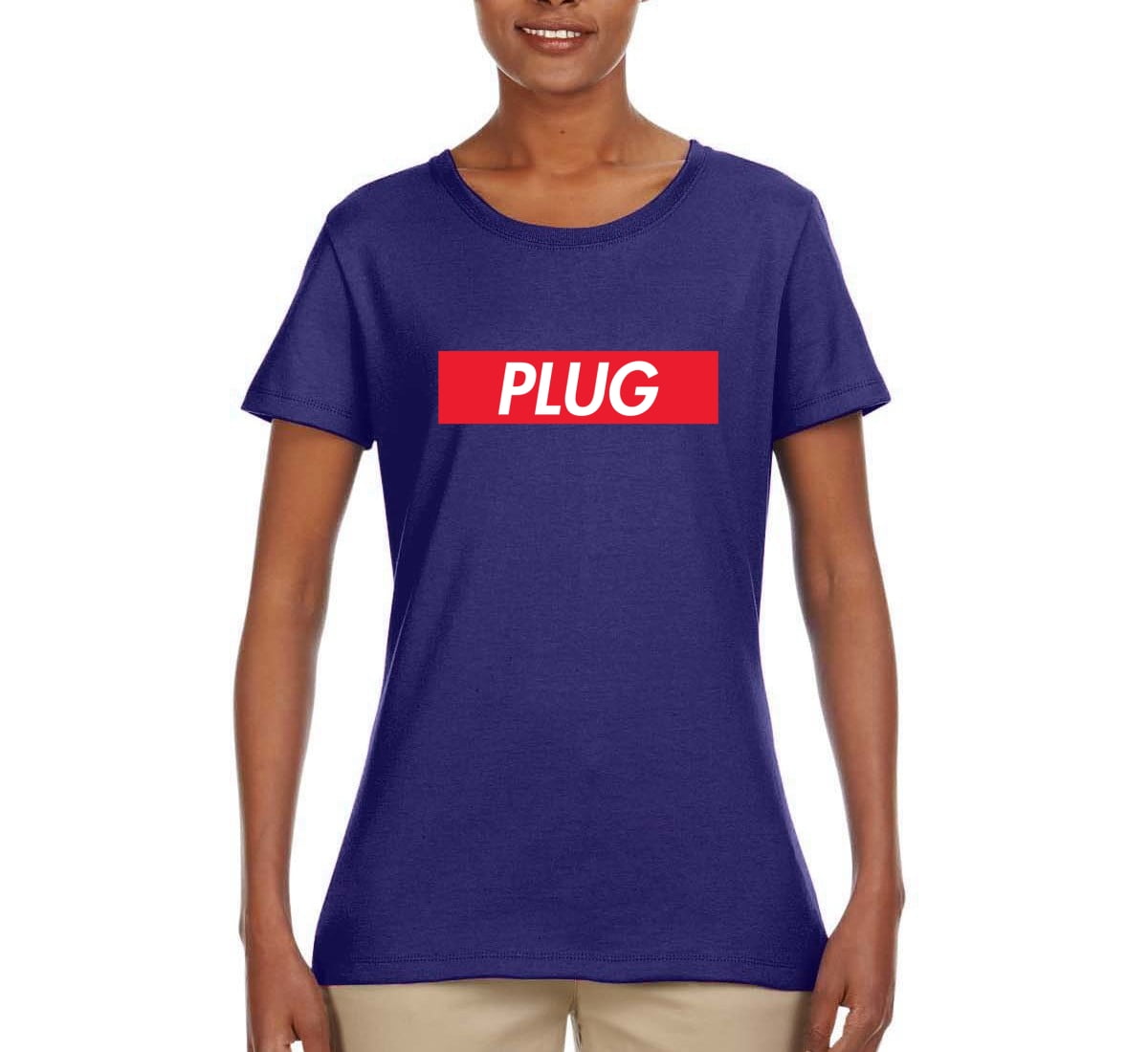 purple and red graphic tee