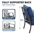 thumbnail image 4 of TerraRelax 4 Piece Outdoor Patio Furniture Set, Oversized Metal Conversation Set with High Back & Deep Seating, Water-Repellent Cushions, Coffee Table for Porch, Deck, Backyard, Navy, 4 of 7