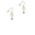 thumbnail image 2 of Delight Jewelry Silvertone Mini Paw with Pink Crystal Goldtone Leaf French Earrings, 2 of 4