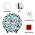 thumbnail image 4 of Bingfone Cartoon Pirate Print Bone China Dinner Decorative Plates,Handmade Ceramic Dinner Plate with Stand for Home Club-6in, 4 of 6