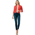 thumbnail image 3 of Cielo Women's 3/4 Sleeve Solid Open Front Cropped Bolero Shurug Light Cardigan, 3 of 5