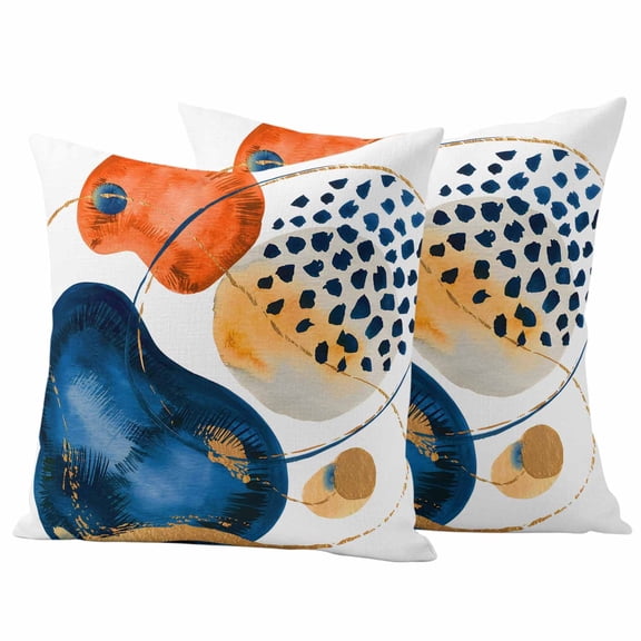 2 Pack Outdoor Waterproof Throw Pillow Covers,Boho Terracotta Aesthetic Decorative Square Pillow Case Patio Pillowcases for Chair Couch Sofa 16x16in