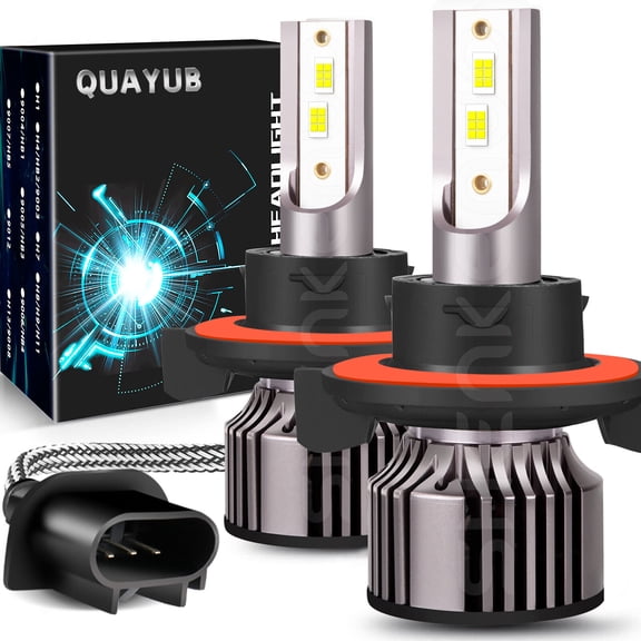 H13 9008 LED Headlight Bulbs Kit 100W/60W 10000LM Hi/Lo Beam Super Bright White