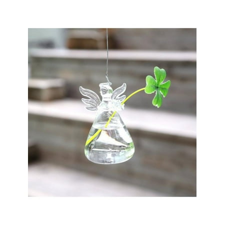Angels Vases - Hanging Angel Glass Vase Flower Planter Pot Terrarium Container Garden Home Decor
