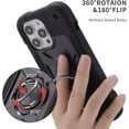 thumbnail image 6 of Compatible with iPhone 14 Pro Case 6.1 Inch with Built-in Ring Stand, Military Grade Drop Protection Full Body Rugged Heavy Duty Case 3 in 1 Protective Durable Cover. (Black), 6 of 13