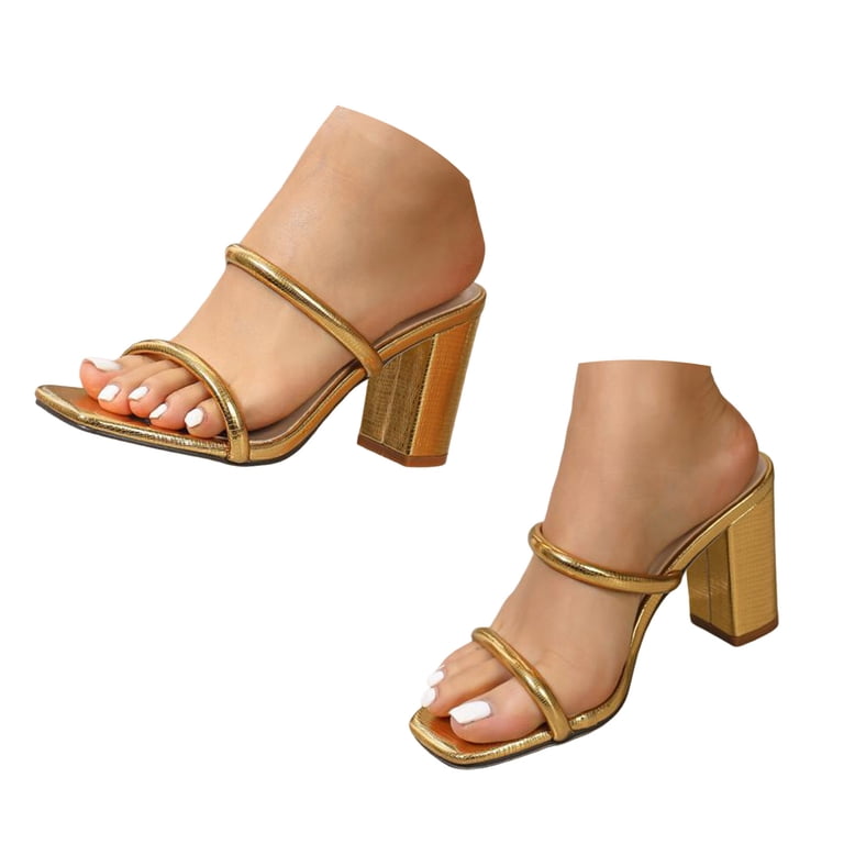 gold strappy dress sandals Women's Metallic Gold Strappy Sandals & Heels