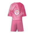thumbnail image 7 of Wang6 Pajamas Sets for Womens with Shorts Soft 2 Pieces Short Sleeve Crew Neck Shirts Shorts Graphic Pjs Loungewear Sets Sleepwear Set Pink2 L, 7 of 7