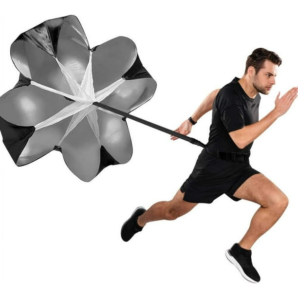 Entrenamiento de velocidad para correr Paracaídas de 56 pulgadas con correa ajustable Paracaídas para correr de resistencia para adultos Paraguas de velocidad de fuerza explosiva