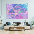thumbnail image 5 of Magic Mushrooms Tapestry Wall Hanging Tapestries Happy Colorful Hippie Psychedelic Art Polyester Carpet Wall Decorative for Living Room Bedroom 90x60inch, 5 of 7