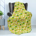 thumbnail image 4 of Kitten Soft Flannel Fleece Throw Blanket, Sushi Cat Japanese Neko Wrap Tasty World Cuisine Cartoon, Cozy Plush for Indoor and Outdoor Use, 60" x 80", Yellow Green Multicolor, by Ambesonne, 4 of 5
