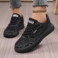 thumbnail image 2 of Women's Lace Mesh Sneakers Breathable White Floral Pattern Casual Walking Shoes Lightweight Fashion Tennis Shoes for Summer, 2 of 9