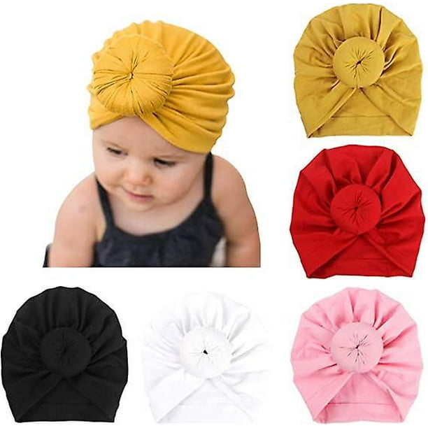 Conjunto de turbante para bebe de 5 uds jaune Noir Rouge Blanc Rose Naissance Chapeau Bowknot Mignon Lastique Enfant Chapeau Garon Bb Chapeau Walmart en linea