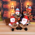 thumbnail image 4 of HCTSHG Christmas Candy Storage Basket Santa Snowman Candy Woven Holder Basket Christmas Candy Bowl Candy Dish Sugar Snack Container for Table Desk Decoration Christmas Gift, 4 of 5