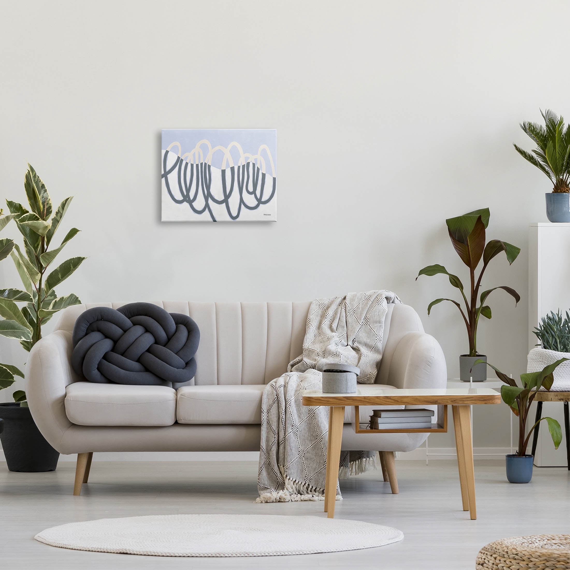 Stupell Industries Contemporary Split Spiral Shape Graphic Art Gallery Wrapped Canvas Print Wall Art, Design by Kathy Ferguson