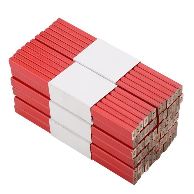 Eigraketly Lápiz de carpintero de de 72 piezas Lápiz octogonal de color rojo brillante Herramienta práctica de marcado de carpintería con diseño Artesanía Eigraketly TO004957-00