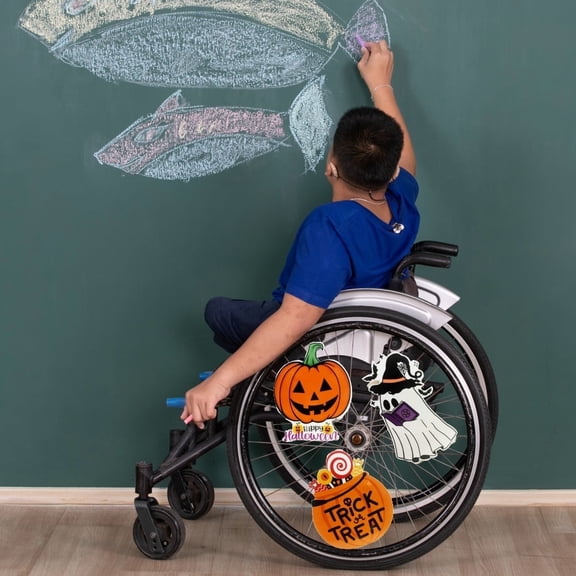 Cherrywheels Designer Wheel Covers, Easy Install/Remove , Wheelchair Accessories, Cherrywheels Charms,(Halloween)