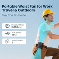 thumbnail image 2 of Portable  Fan, 5-Speed 16000RPM  Turbo Airflow, belt fan with up to 40H of Working Time, Hands-Free  Fan, Rechargeable Wearable Personal Fan for Outdoor, Hiking,Jobsite, Farms, 2 of 6