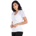 thumbnail image 2 of Fashion Secrets Women Short Sleeves Sheer Chiffon Bolero Shrug Short Cardigan (White, XXX Large), 2 of 6