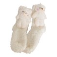 thumbnail image 1 of Calcetines de invierno para mujer, pantuflas a rayas de terciopelo Coral, bonito oso de peluche de dibujos animados en 3d para muñeca, medias térmicas para dormir en casa, 1 of 5