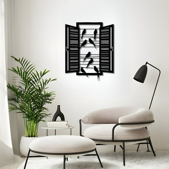 Birds in the Window Metal Wall Art