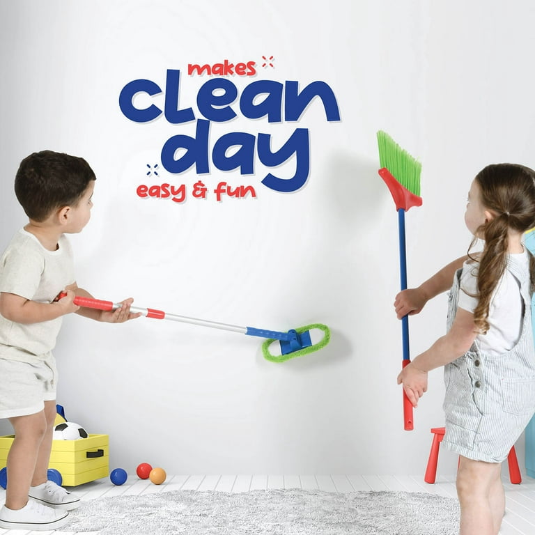 Play22Usa Kids Cleaning Set 4 Piece - Toy Cleaning Set Includes Broom, Mop, Brush, Dust Pan, - Toy Kitchen Toddler Cleaning Set Is A Great Toy Gift