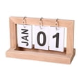 thumbnail image 1 of Calendario de escritorio Calendario de escritorio, Pantalla grande, Calendario perpetuo plegable reutilizable Color madera, 1 of 9