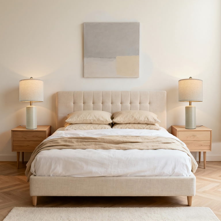 Oneach 20.25" Ceramic Bedside Table Lamps, Set of 2 photo 3