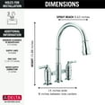 thumbnail image 4 of Delta 2390L-Dst Broderick 1.8 GPM Widespread Bridge Pull Down Kitchen Faucet - Black, 4 of 7