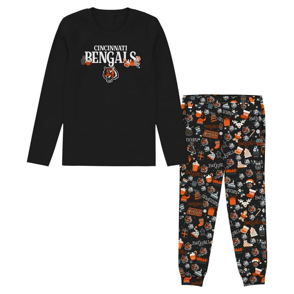 Preschool Outerstuff Black Cincinnati Bengals Chestnut Holiday Sleep Set