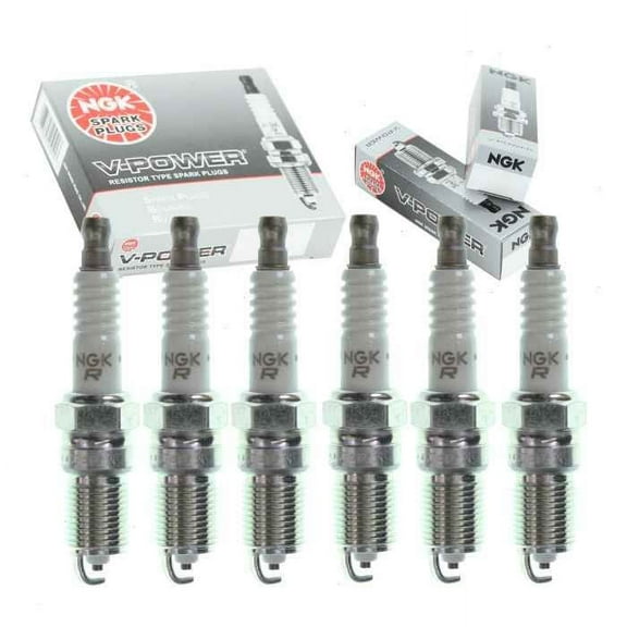 6 pc NGK V-Power Spark Plugs compatible with Chevrolet Impala 3.4L 3.8L V6 2000-2005