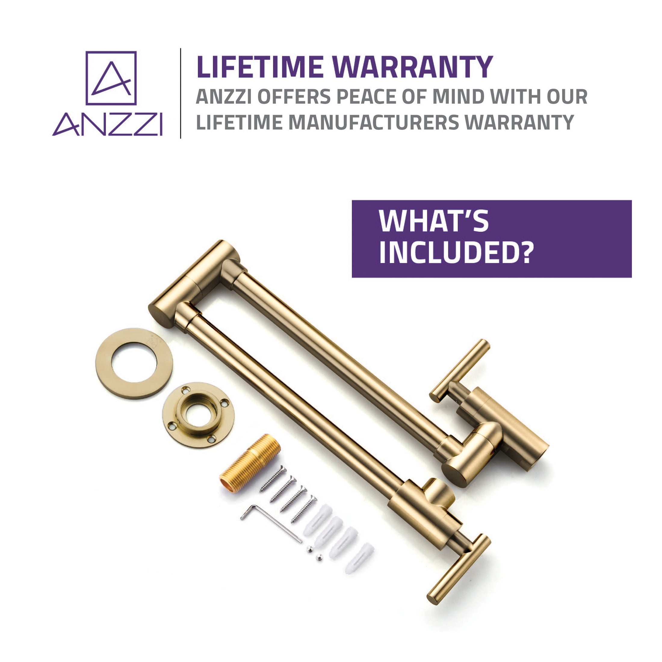 Braccia Series 24" Wall Mounted Pot Filler in Champagne Bronze