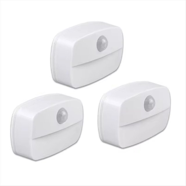 Luz LED con Sensor de Movimiento, Lámpara de Gabinete, Luz Inalámbrica para Mesita de Noche, Funciona con Pilas.