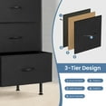 thumbnail image 3 of Aukfa 6 Drawer Dresser,Wide Chest of Drawers for Bedroom with Metal Frame for TV,Black, 3 of 7