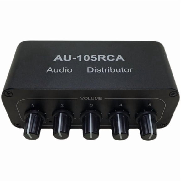1-IN-5-OUT HiFi Stereo Audio Splitter / Tone Controller Portable Audio Switcher Box Mini Distributor US Plug