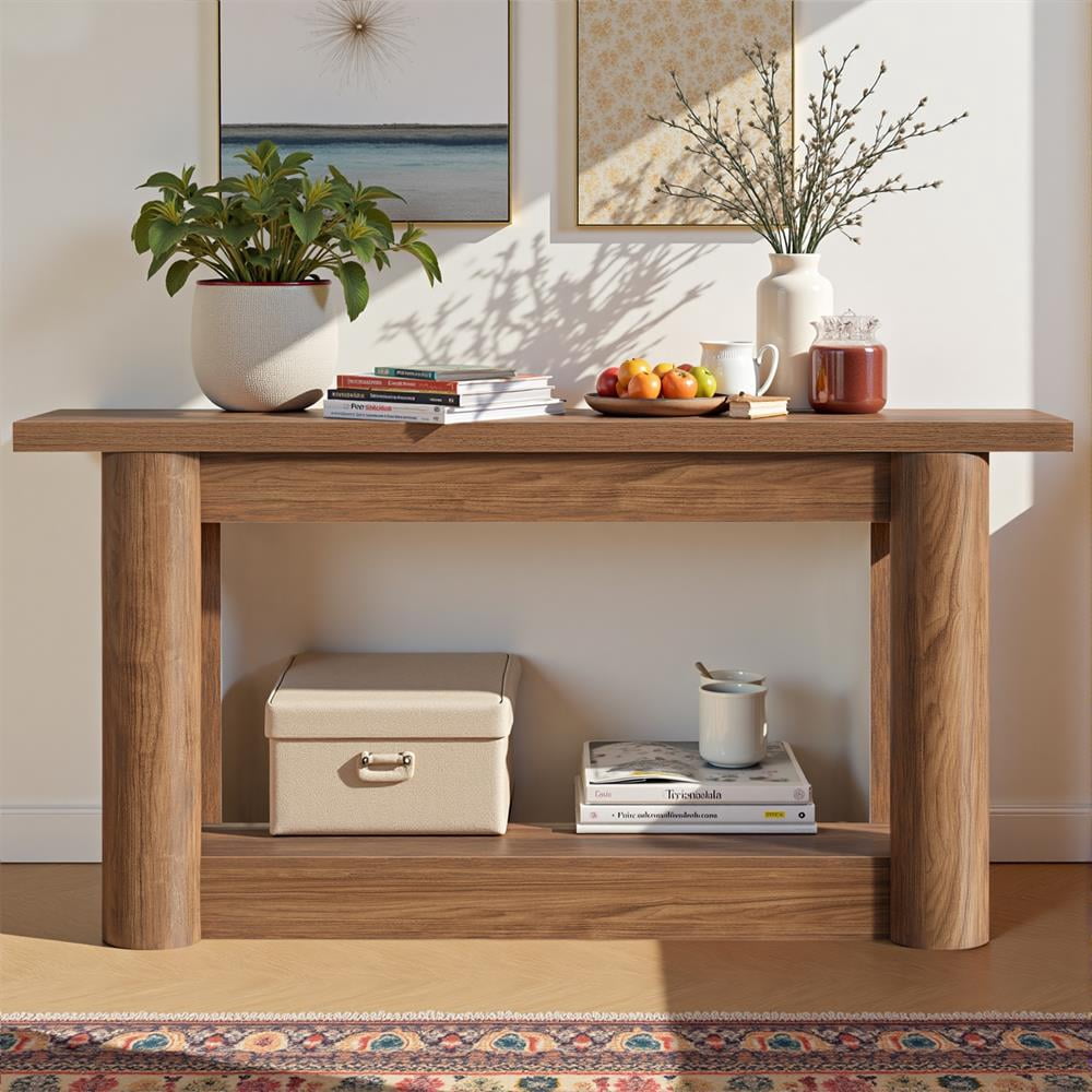 GVN Console Table, Entryway Table, Rectangular Minimalist Console Table, 2 Tier Entryway Table for Entryway & Living Room