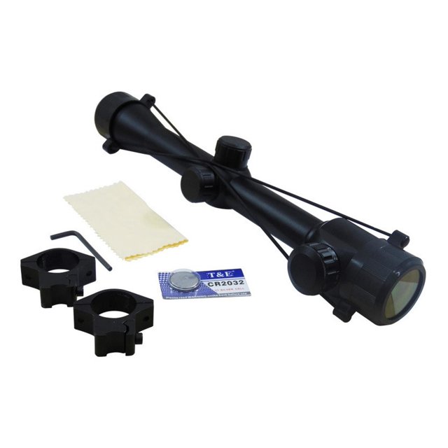 Mira Telescopica Iluminada Luz Verde Y Roja 4x32 Lobo Lobo 6037-432WL